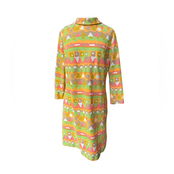 Vintage Dresses & Skirts - 1960s‎ Psychedelic Poly Fleece Rolled Neckline Shift Dress
